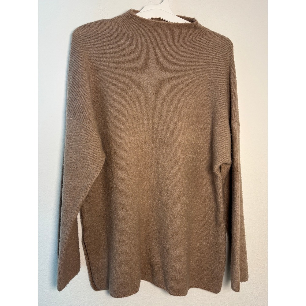 Urban Outfitters‎ Womens Mock Neck Knit Sweater Tan Brown Oversized Medium M-M